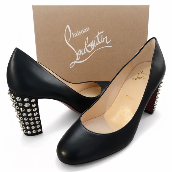 Christian Louboutin Marimalus Nappa Leather Spike Heel Pumps Black EU 39 NIB - Picture 1 of 15